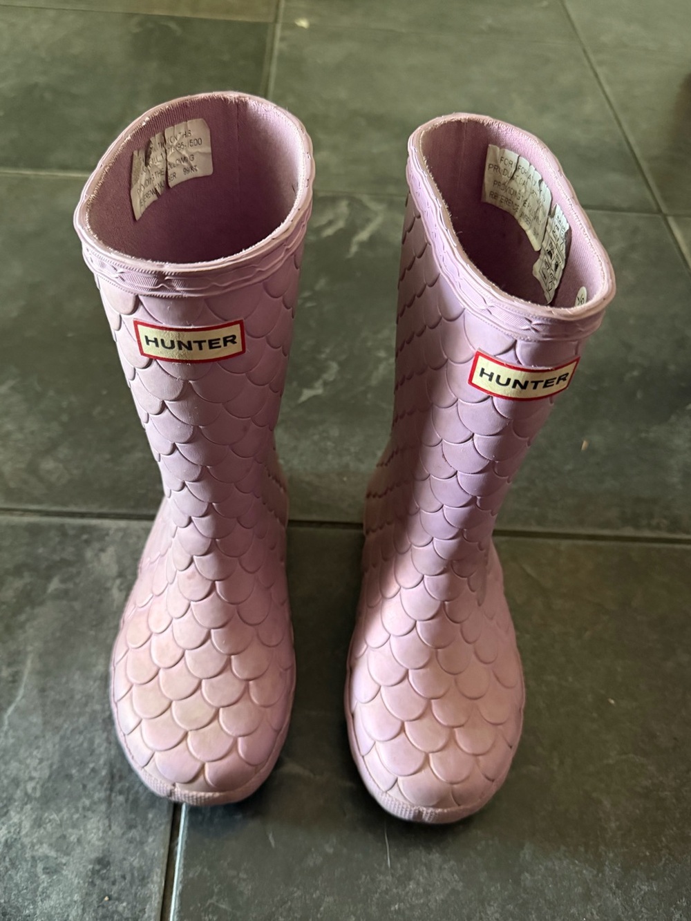 Hunter Girls' Lavender Scallop-Pattern Rain Boots